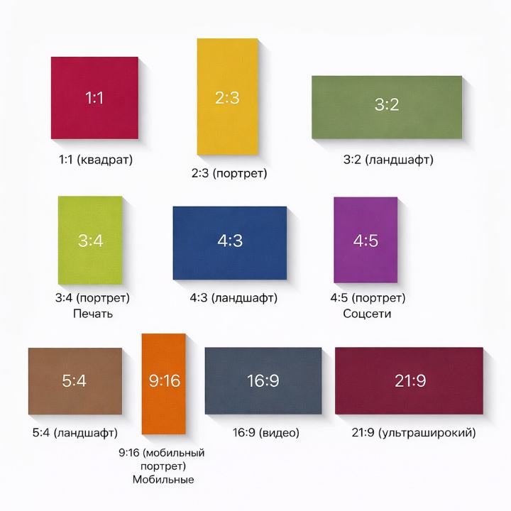 Popular image aspect ratios: 1:1, 2:3, 3:2, 3:4, 4:3, 4:5, 5:4, 9:16, 16:9, 21:9